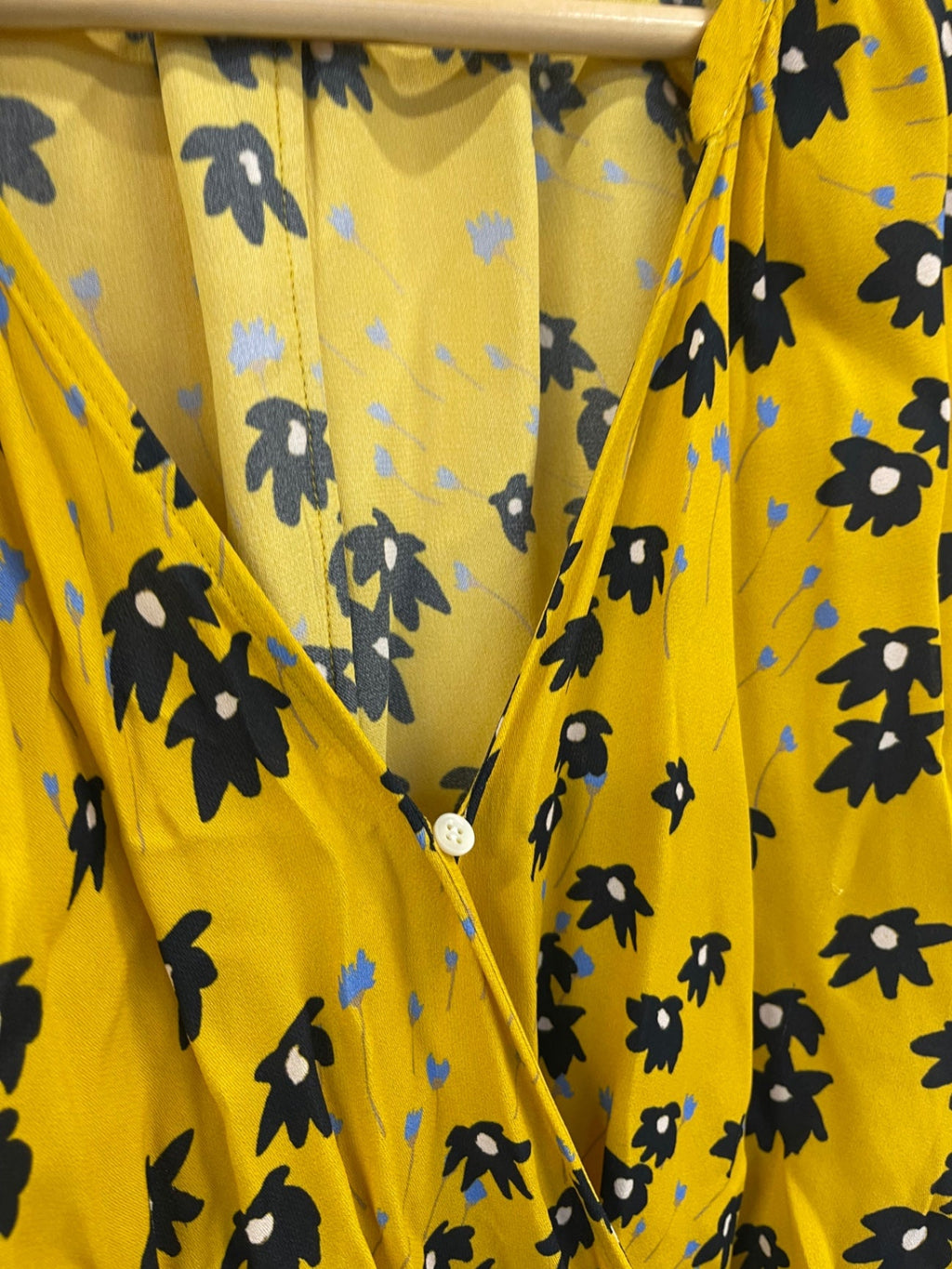 Fabulous Jigsaw oriental wrap Blouse Uk10 Yellow KC528