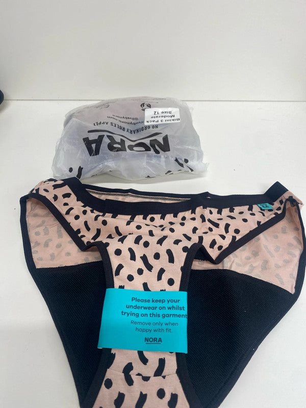 Fabulous Nora Period Pants leopard print Moderate flow pack of 3 New Uk12 MS479