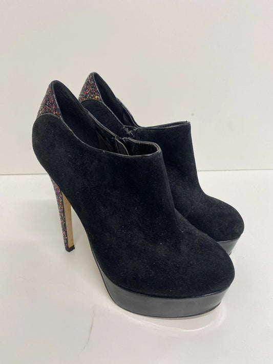 Fabulous Miss KG black suede and glitter platform heels UK5 MA003