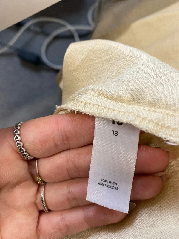 Lovely tu sand shirt linen  UK 18 LG004