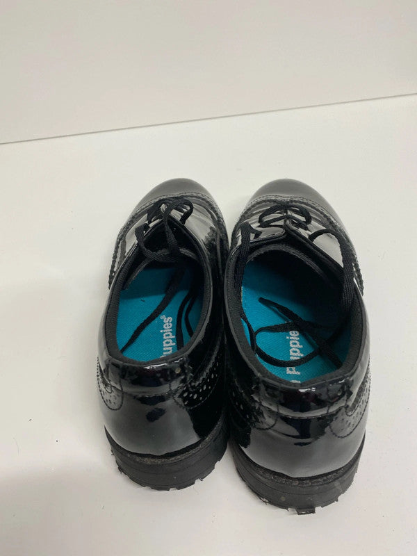 Fabulous Hush Puppies leather Uk5 shiny school JS004