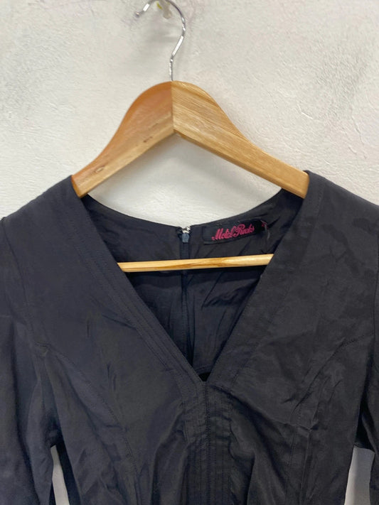 Lovely motel black playsuit missing belt UK XS AE001