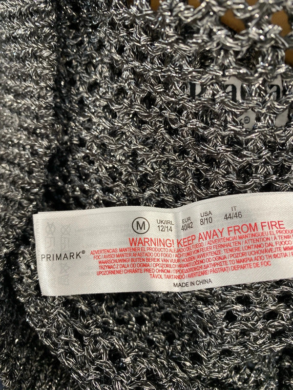 Fabulous Rita Ora silver pewter chain jumper UkM 12/14 LD003