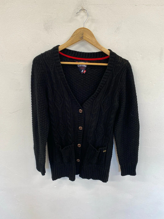 Lovely kangol cable knit cardigan black slouchy 10 JR001
