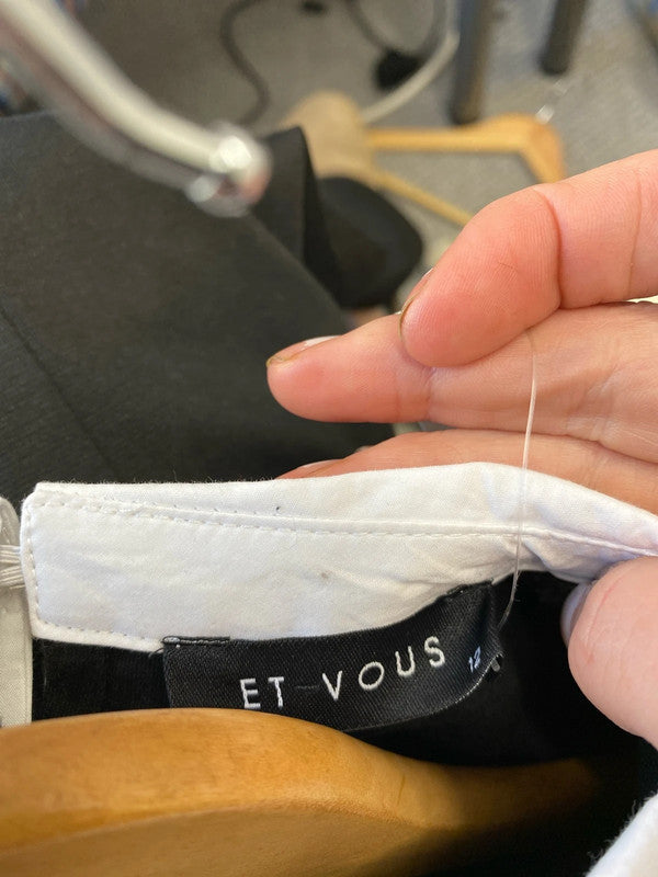 Fabulous Et Vous classic collared dress Uk12 Wednesday Adams’s AO001