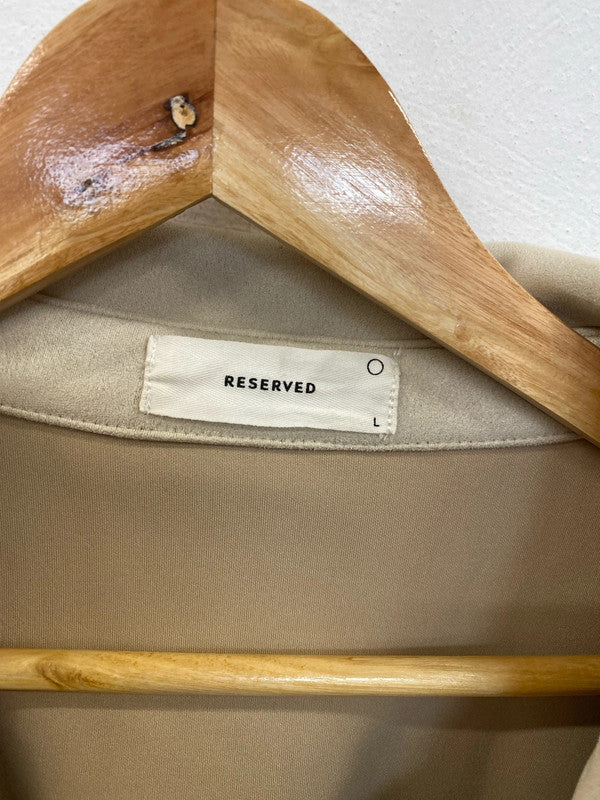 Reserved Trendy Cream Faux Suede Shacket Size L PJ001