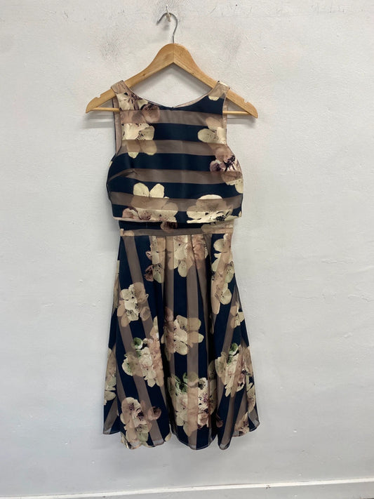 Stunning coast striped floral midi dress UK 8 JM009