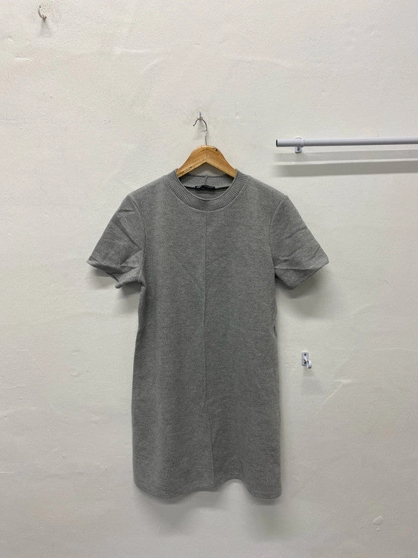 Fabulous Zara grey dress UkL super soft cosy knit retro vibes AO001