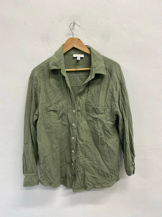 Lovely Topshop khaki textured shirt UK 12 KS002