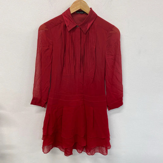 Karen Millen Red Chiffon Tiered Mini Dress UK 8 KM004