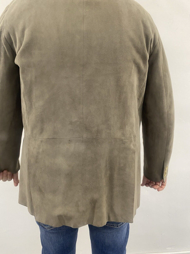 Polo Ralph Lauren Mens Taupe Goatskin Suede Blazer Jacket ukL LC