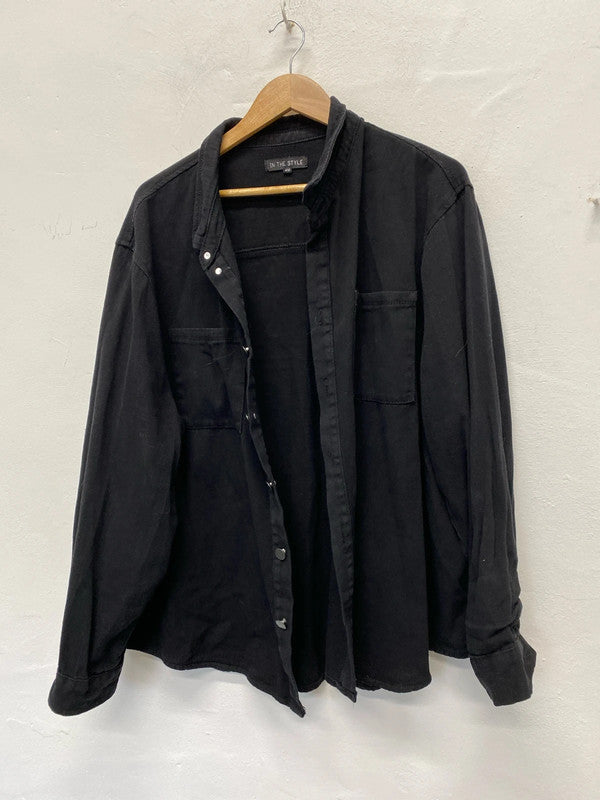 Fabulous In the Style black Shacket Uk20 pure cotton RM002