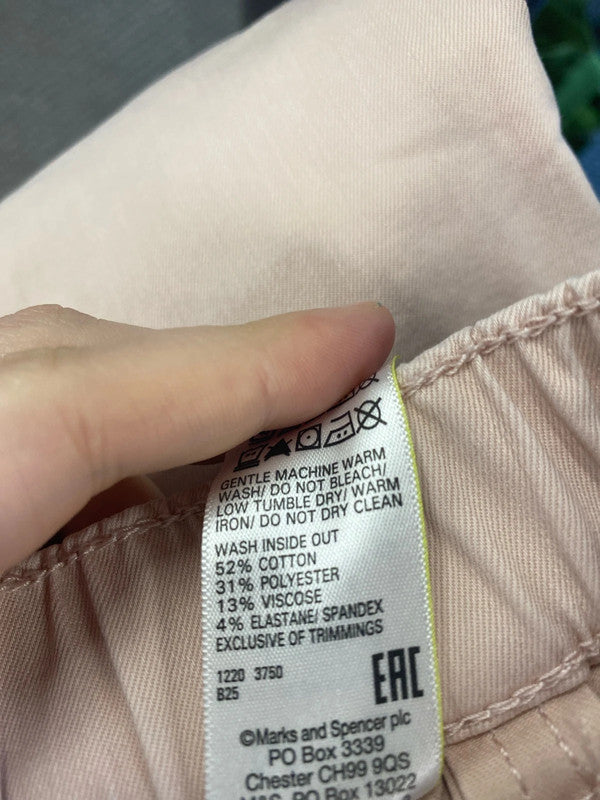 M&S Fabulous Dusty Pink Tapered Jeans UK 10 Short JP001