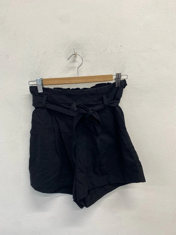 Lovely h&m Paperbag black shorts summer UK 10 JH001