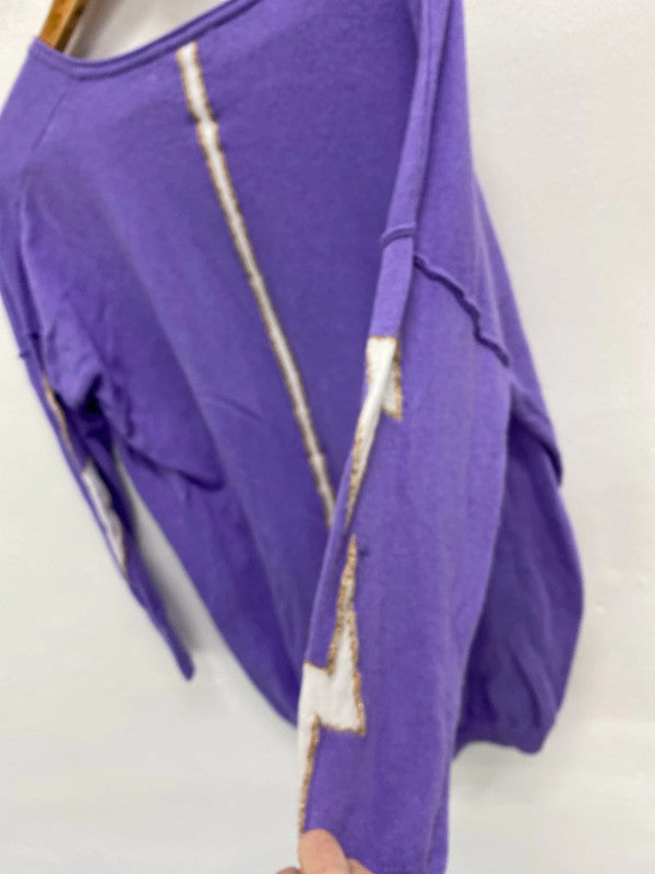 Fabulous Oversized Cashmere blend Mint Velvet jumper lilac lightening UkM KD001