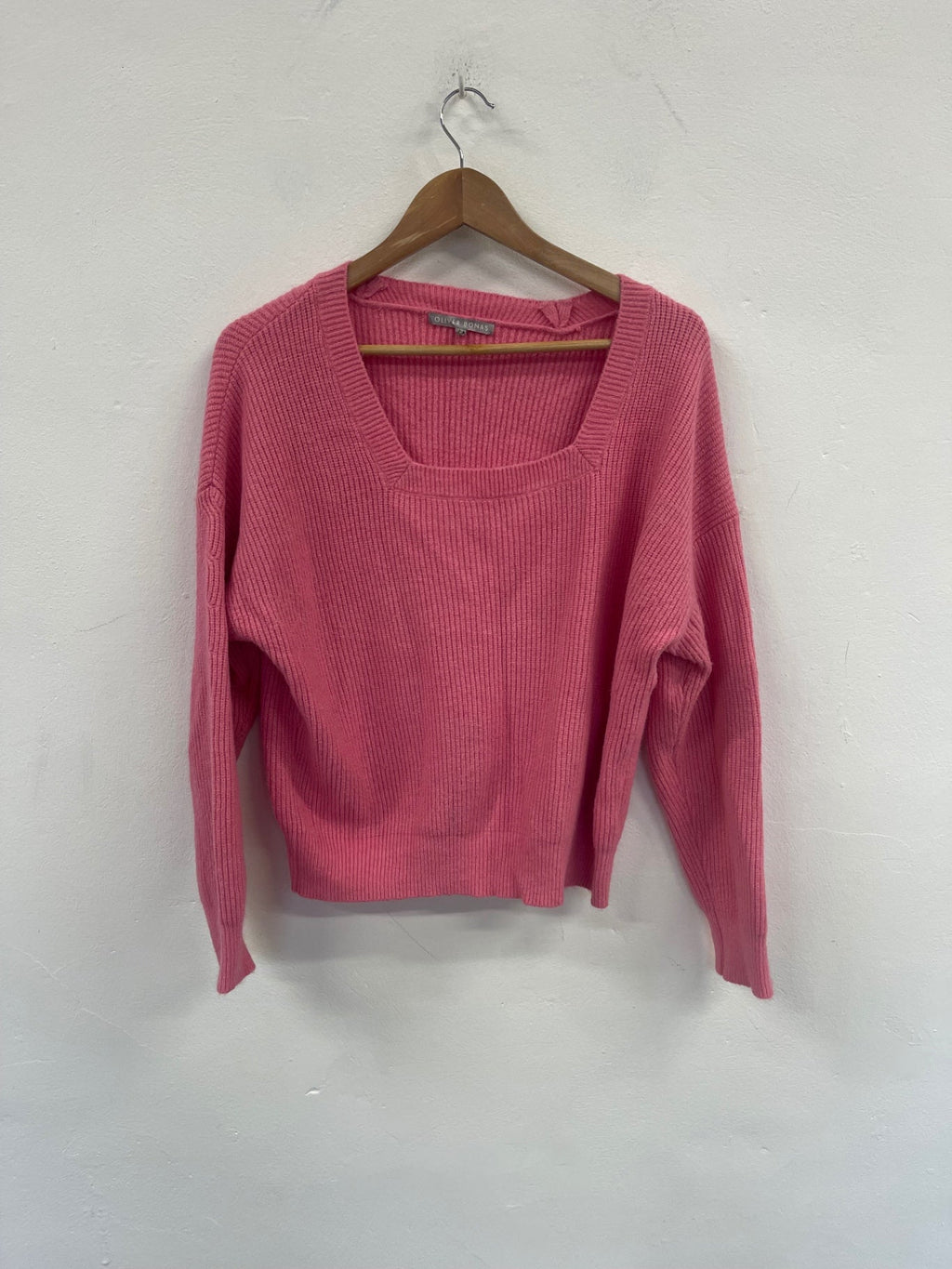 Fabulous Oliver Bonas ribbed Sweater Uk10 Pink cosy KC528