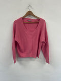 Fabulous Oliver Bonas ribbed Sweater Uk10 Pink cosy KC528