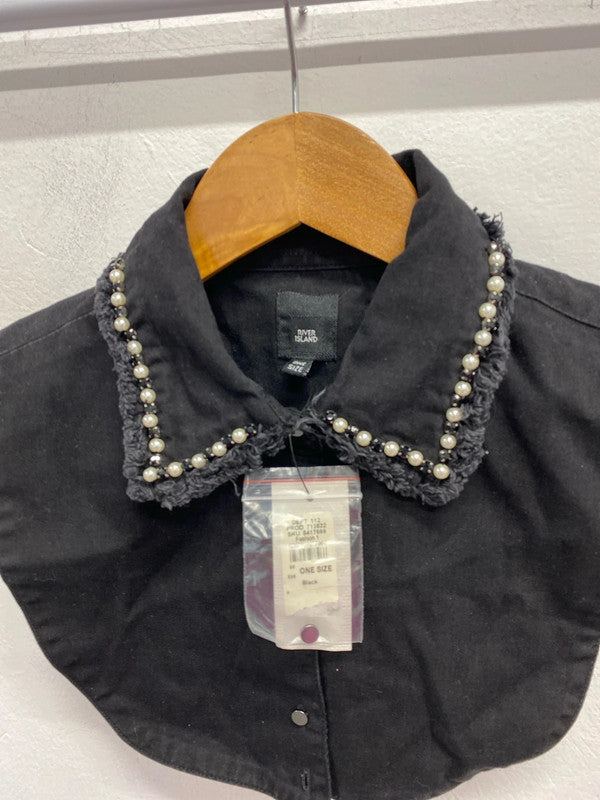 Fabulous River Island  shirt collar with pearl details one size CR002
