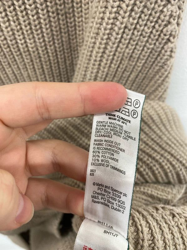 M&S Stylish Taupe Sleeveless Jumper Dress Size XL VW001