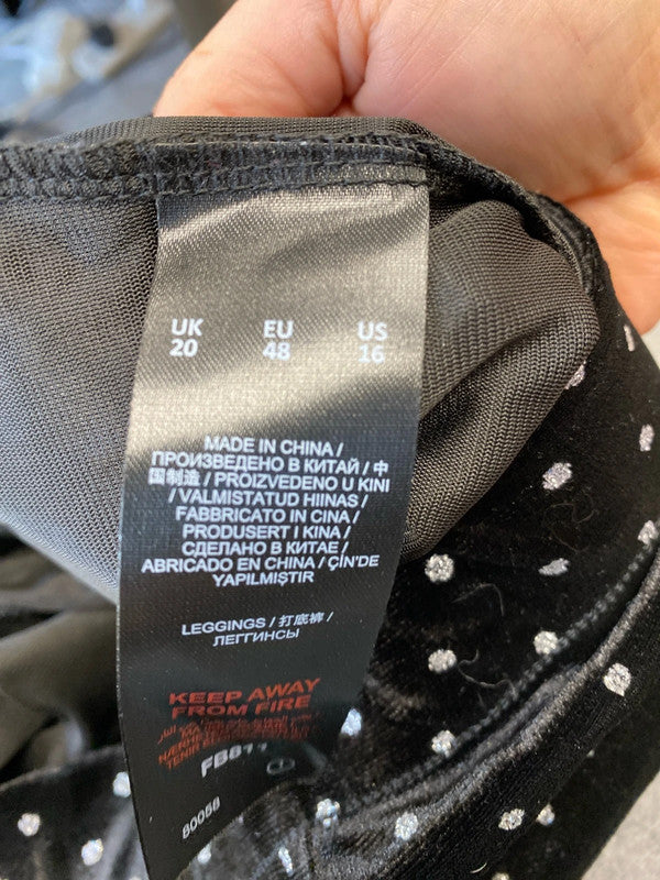 Fabulous Simply be velvet leggings with embellished sparkles Uk20 RM002