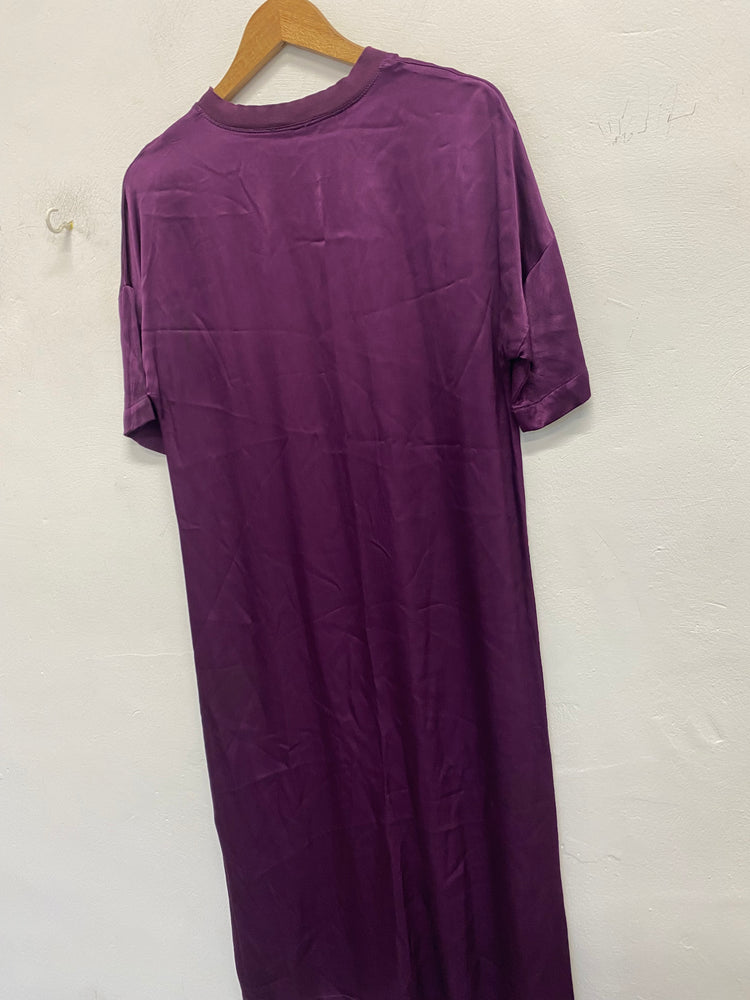 Fabulous Hush Satin T shirt Midi Dress Uk12 SS002