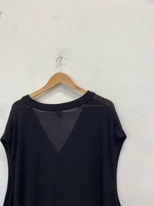 Lovely h&m black knit maxi dress sleeveless UK 4xL NC001