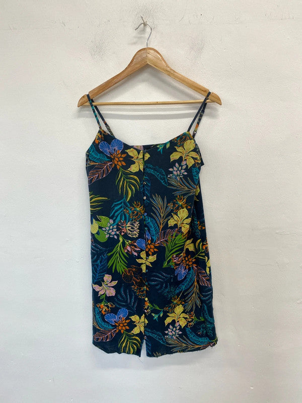 Stunning find. Botanical navy holiday Mini dress UK 12 LL003