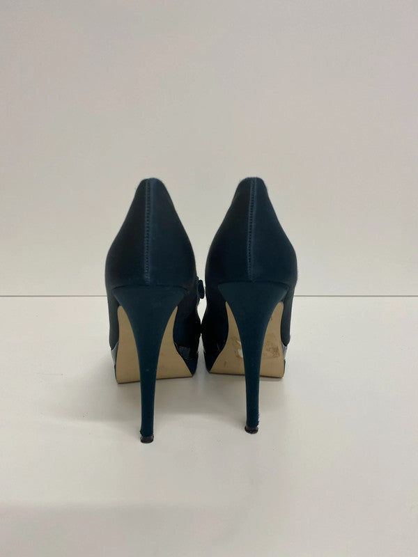 Carvela Fabulous Sea Green Croc Effect Heels UK 5 AE001