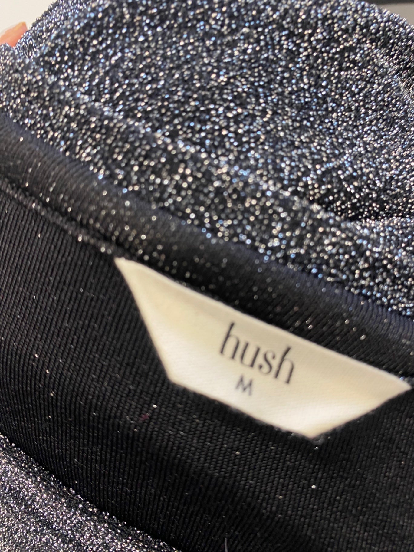 Stunning Hush Tunic Dress UK 10/12 Black metallic sparkle SO560