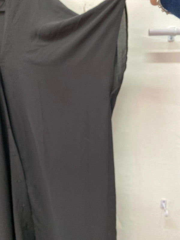 Fabulous H&M black semi sheer Midaxi kimono dress UkM/L IM001