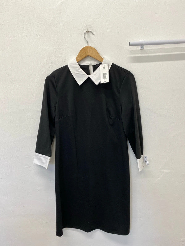 Fabulous Et Vous classic collared dress Uk12 Wednesday Adams’s AO001