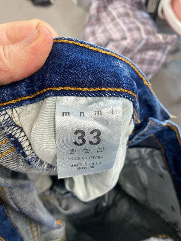 MNML biker jeans zip ankle fade 33” LL003