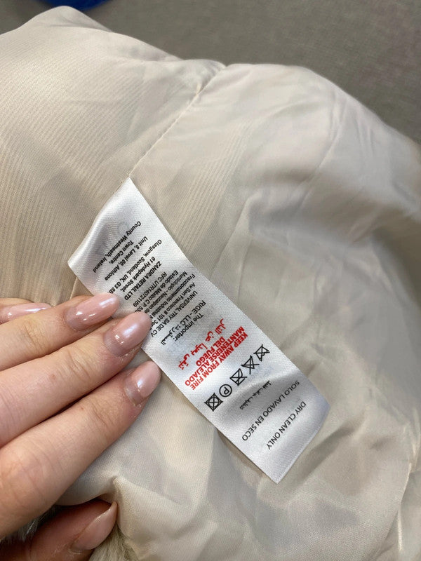 Stunning quiz beige fur coat UK 16 LG006