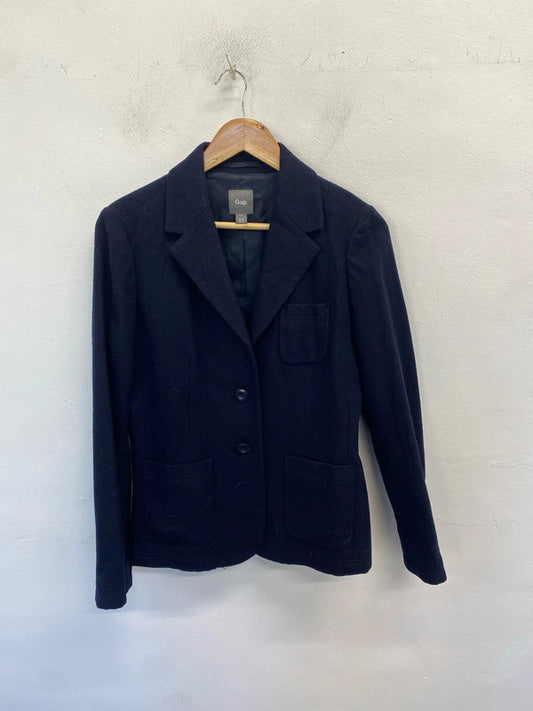 Lovely gap navy wool blend blazer UK 12 AO001