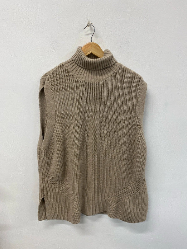 M&S Stylish Taupe Sleeveless Jumper Dress Size XL VW001