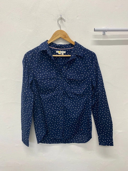 Fabulous Navy a Boden spotted Cotton shirt Uk10 Regular MM005
