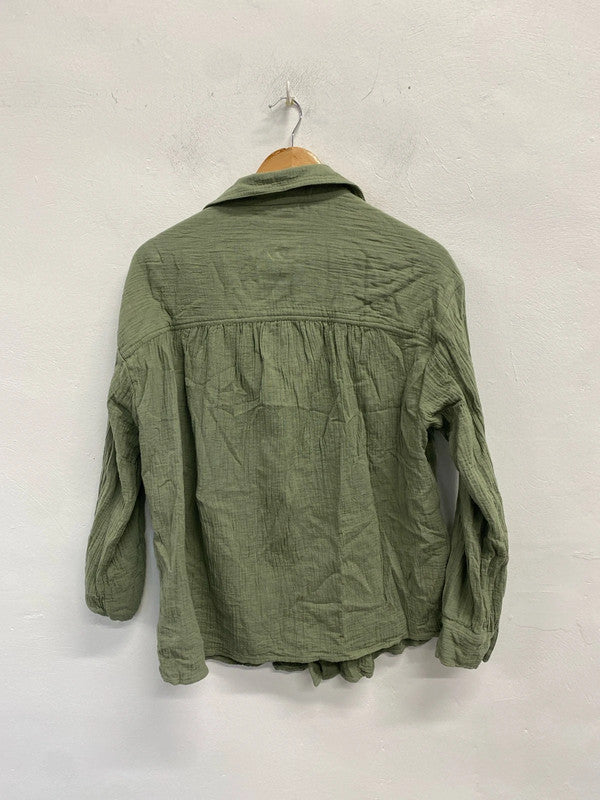 Lovely Topshop khaki textured shirt UK 12 KS002