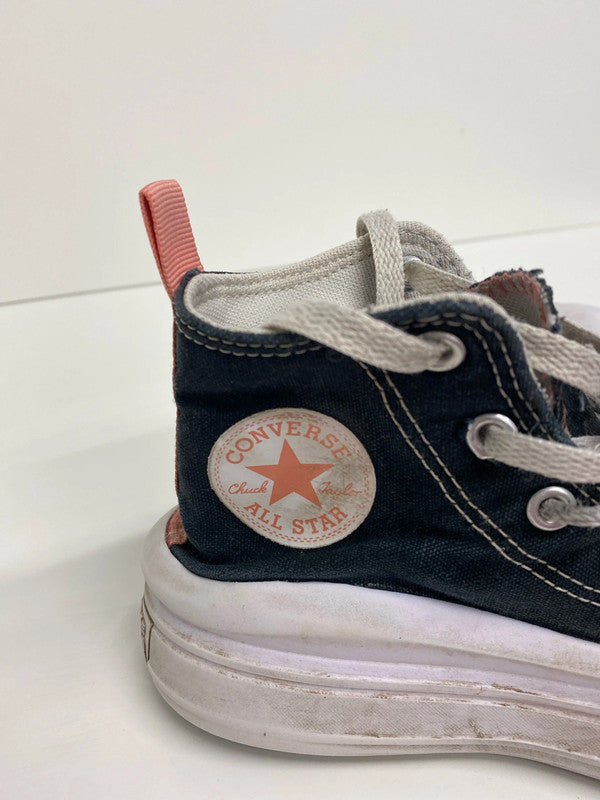 Fabulous platform converse hi tops uk13 kids black pink ZM001