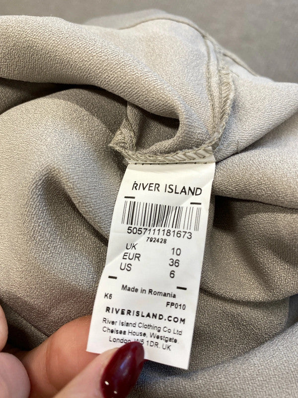 Lovely river island grey lace hem cami top UK 10 LN001