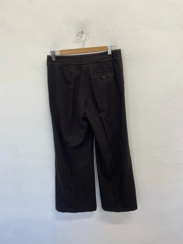 Lovely next tailored brown wide leg trousers UK 8 r AG005