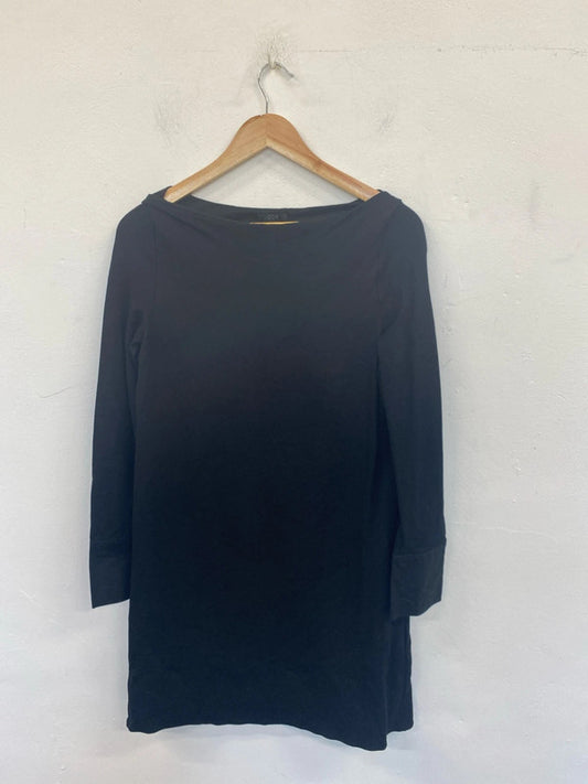 Cos Elegant Black Boat Neck Tunic Dress Size S JP001