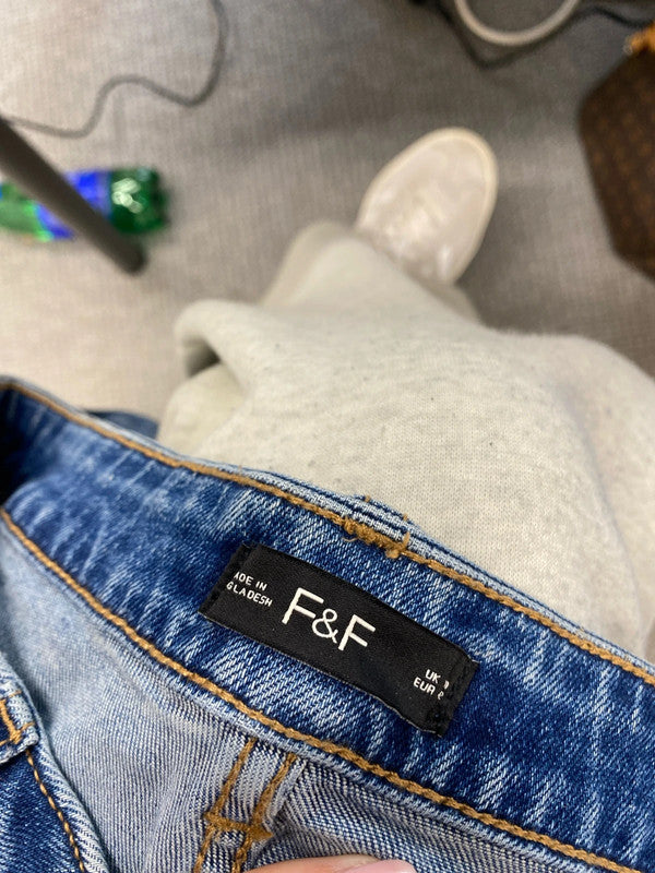 Lovely F&F slim high rise ankle grazer jeans UK 14 L JW002