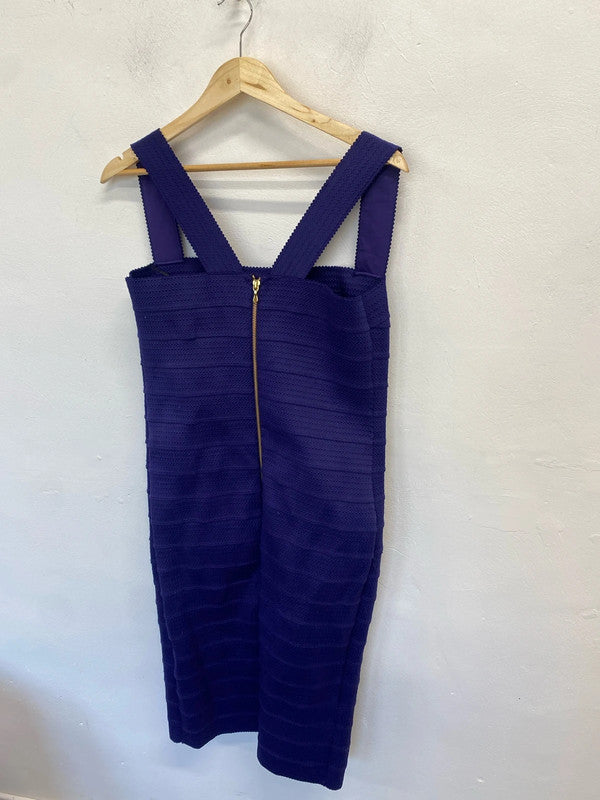 Stunning damsel in a dress jasmine bandage purple dress midi UK 16 MW001