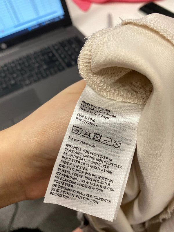 Lovely H&M cream body suit UK L KS002