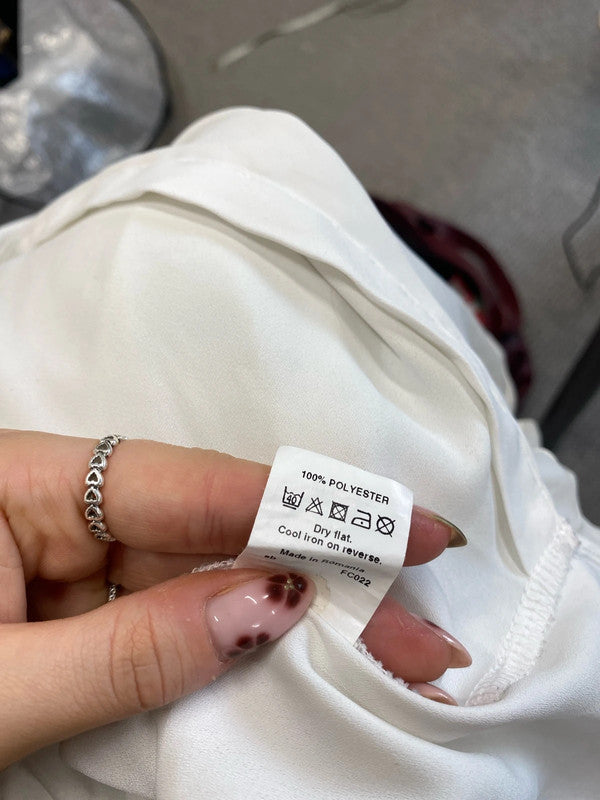 Lovely river island white blouse office vibes UK 8 JA001