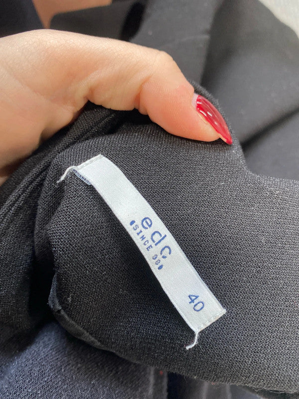 Gorgeous edc formal office wear zip pocket midi black dress UK 12 LB010