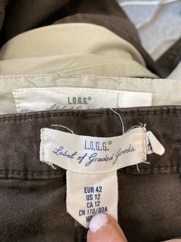 Fabulous Duo of slim fit chinos Uk14 brown cream classics #28 KM003