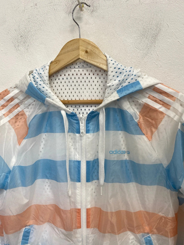 Fabulous adidas geo stripe blue pink reversible breathable bomber UK S GK002