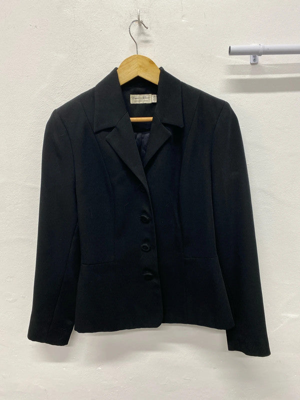 Charlotte Halton black smart jacket formal Uk10 1990's MM005