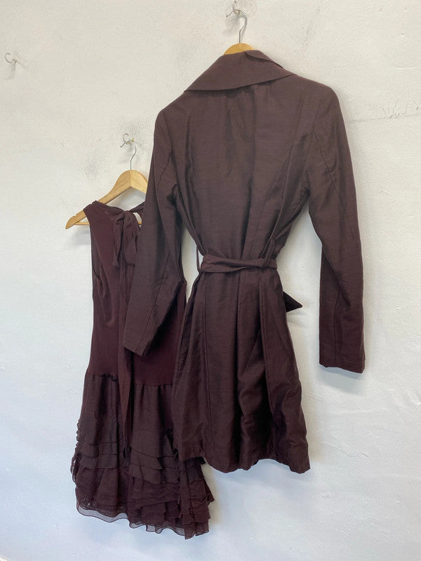 Absolutely Stunning Ladies occasion outfit Uk10/12 Maroon brown Italian made by Siste’s HS001